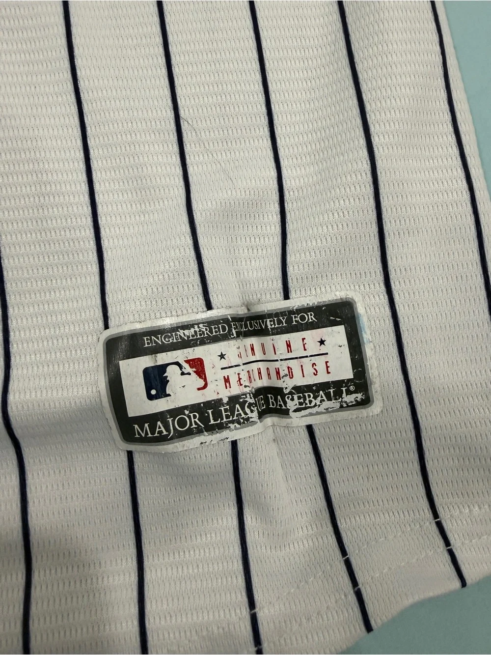 MLB New York Yankees White Navy Pinstripe Kids Jersey